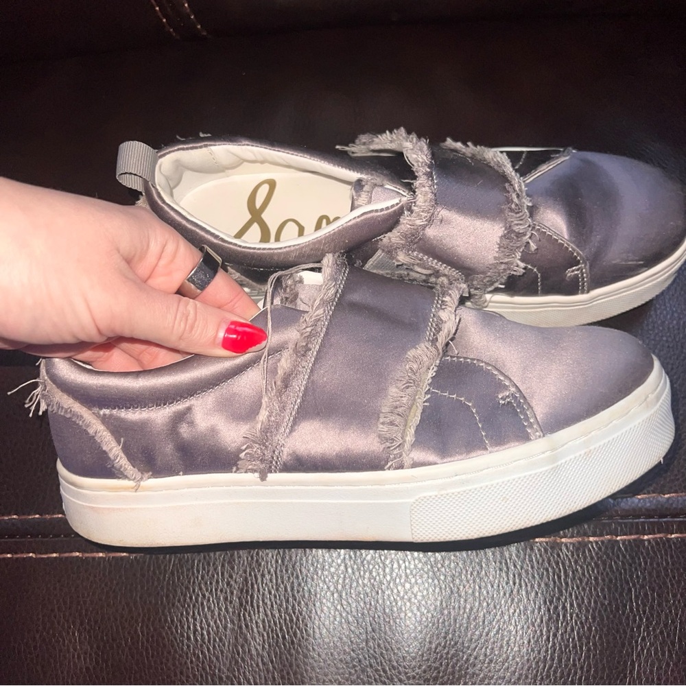 Sam Edelman Lavender Satin Sneakers